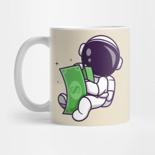 Cute Astronaut Holding Money Cartoon Mug